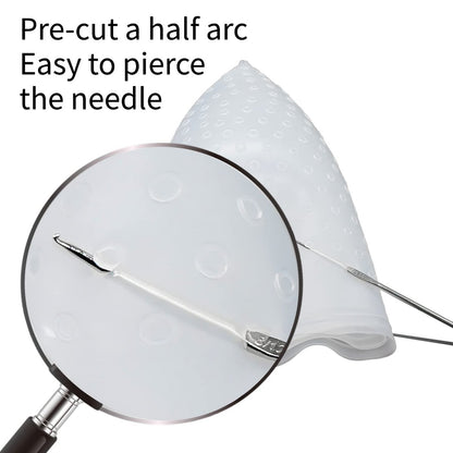 Pre-Holed Silicone Hair Highlighting Cap – Reusable Bleaching Cap with Hook for DIY Dyeing