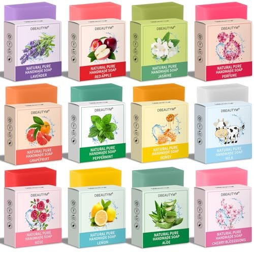 12 Pack Natural Plant Fragrance Bar Soap Gift Set - Travel Size Hand Wash Bars for Women, Men, Teens - Bulk Assorted Scents Avelisse