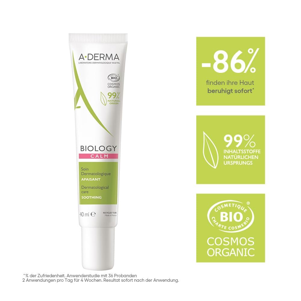 A-DERMA Biology Calm Soothing Moisturizer 40ml – Face Cream for Sensitive & Eczema-Prone Skin - görsel 3
