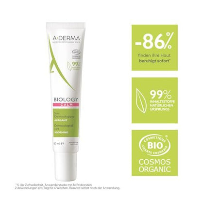 A-DERMA Biology Calm Soothing Moisturizer 40ml – Face Cream for Sensitive & Eczema-Prone Skin