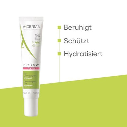 A-DERMA Biology Calm Soothing Moisturizer 40ml – Face Cream for Sensitive & Eczema-Prone Skin