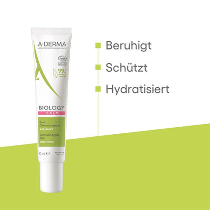 A-DERMA Biology Calm Soothing Moisturizer 40ml – Face Cream for Sensitive & Eczema-Prone Skin