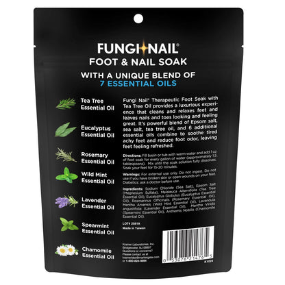 Fungi-Nail Foot & Nail Soak with Tea Tree Oil - Moisturize, Reduce Foot Odor & Soothe Aching Feet - Therapeutic Epsom Salt, Sea Salt & Essential Oils - 1 Pound