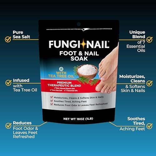 Fungi-Nail Foot & Nail Soak with Tea Tree Oil - Moisturize, Reduce Foot Odor & Soothe Aching Feet - Therapeutic Epsom Salt, Sea Salt & Essential Oils - 1 Pound - görsel 3