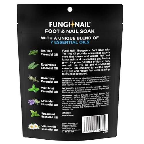 Fungi-Nail Foot & Nail Soak with Tea Tree Oil - Moisturize, Reduce Foot Odor & Soothe Aching Feet - Therapeutic Epsom Salt, Sea Salt & Essential Oils - 1 Pound - görsel 9