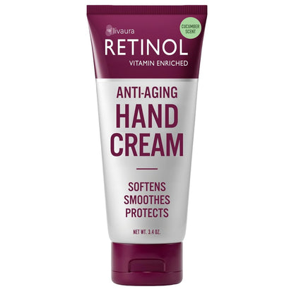 LIVAURA Retinol Anti-Aging Hand Cream – The Original Retinol for Younger Looking Hands – Rich Hand Cream Conditions, Nails & Cuticles – Vitamin A Minimizes Age’s Effect on Skin (Cucumber Scent) Avelisse