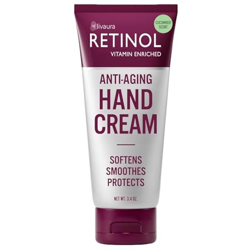 LIVAURA Retinol Anti-Aging Hand Cream – The Original Retinol for Younger Looking Hands – Rich Hand Cream Conditions, Nails & Cuticles – Vitamin A Minimizes Age’s Effect on Skin (Cucumber Scent) Avelisse