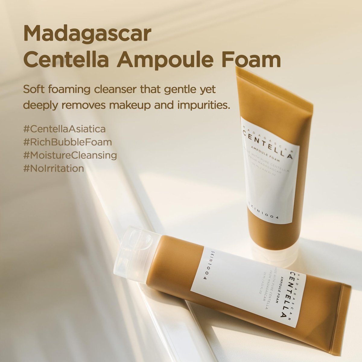 SKIN1004 Madagascar Centella Ampoule Foam - 4.23 fl.oz | Korean Face Cleanser & Makeup Remover with Centella Asiatica | Gentle Daily Cleanser for Soft Skin Avelisse