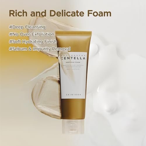 SKIN1004 Madagascar Centella Ampoule Foam - 4.23 fl.oz | Korean Face Cleanser & Makeup Remover with Centella Asiatica | Gentle Daily Cleanser for Soft Skin Avelisse