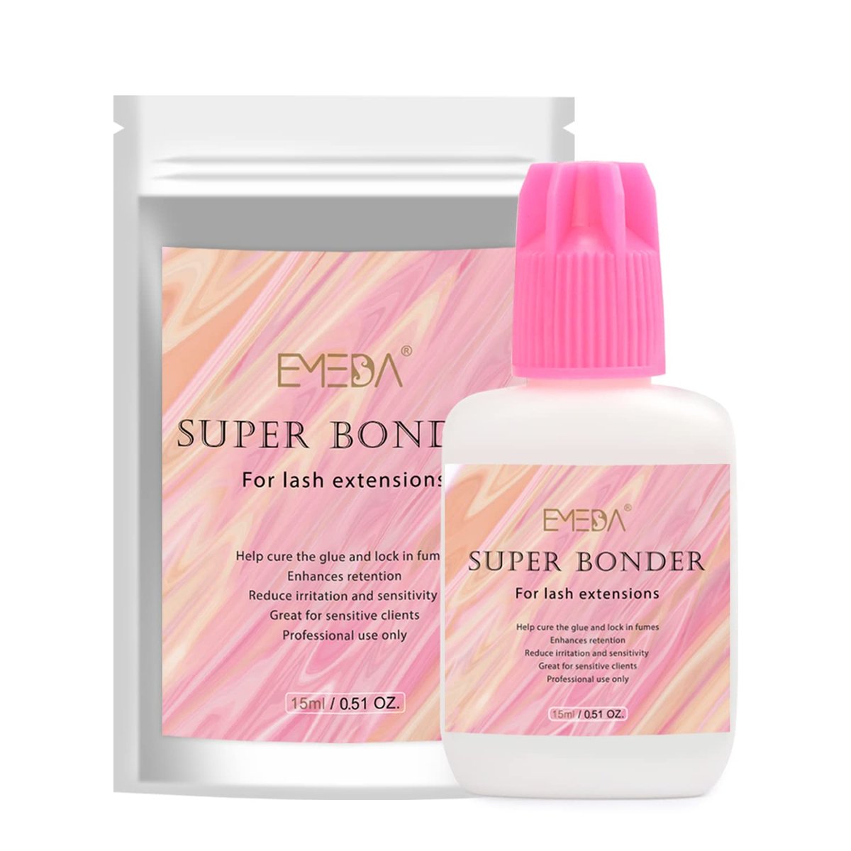 EMEDA Lash Bonder for Eyelash Extensions – Super Bonder Sealant 15ml | Glue Accelerator & Sealer - görsel 1