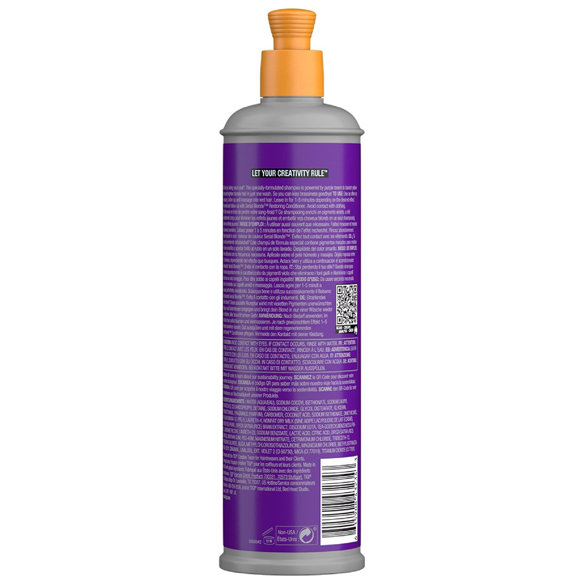 Bed Head by TIGI Serial Blonde Purple Toning Shampoo for Cool Blondes – Neutralizes Brass Tones, Sulfate-Free, 13.53 oz Avelisse