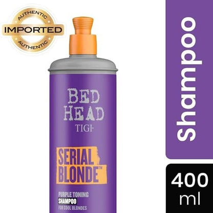 Bed Head by TIGI Serial Blonde Purple Toning Shampoo for Cool Blondes – Neutralizes Brass Tones, Sulfate-Free, 13.53 oz Avelisse