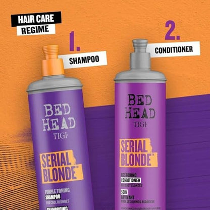 Bed Head by TIGI Serial Blonde Purple Toning Shampoo for Cool Blondes – Neutralizes Brass Tones, Sulfate-Free, 13.53 oz Avelisse