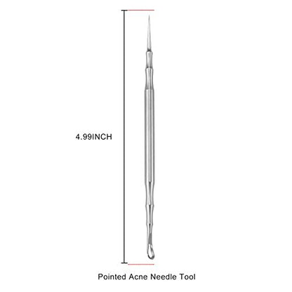 2-in-1 Acne Extractor Tool - Stainless Steel Blackhead & Whitehead Remover for Face and Nose | Jaxiria
