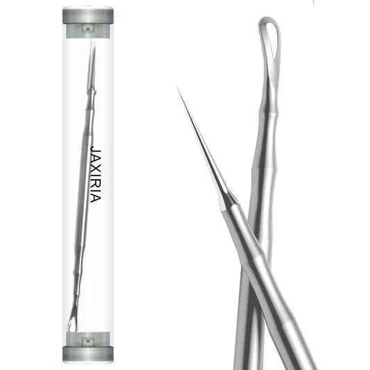 2-in-1 Acne Extractor Tool - Stainless Steel Blackhead & Whitehead Remover for Face and Nose | Jaxiria