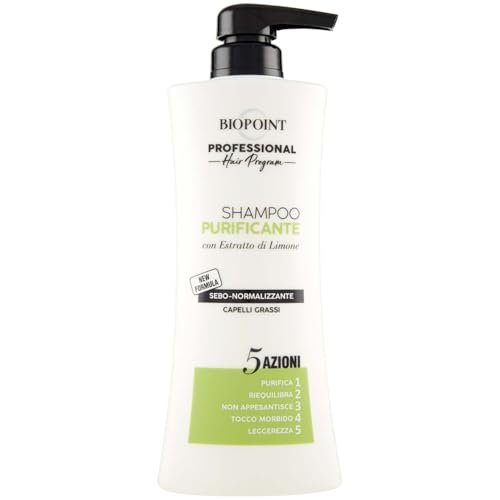 BIOPOINT Professional Shampoo Purificante Normalizing Sebum for Oily Hair - 400 ml (13.5 Fl Oz) Made in Italy - görsel 2