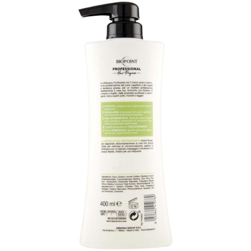 BIOPOINT Professional Shampoo Purificante Normalizing Sebum for Oily Hair - 400 ml (13.5 Fl Oz) Made in Italy - görsel 6