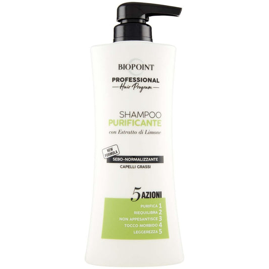 BIOPOINT Professional Shampoo Purificante Normalizing Sebum for Oily Hair - 400 ml (13.5 Fl Oz) Made in Italy
