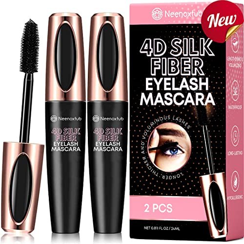 Neenoxtub 4D Silk Fiber Lash Mascara – Lengthening & Thickening, Waterproof, Smudge-Proof, Hypoallergenic (2-Pack, Black) - görsel 12