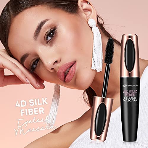 Neenoxtub 4D Silk Fiber Lash Mascara – Lengthening & Thickening, Waterproof, Smudge-Proof, Hypoallergenic (2-Pack, Black) - görsel 10