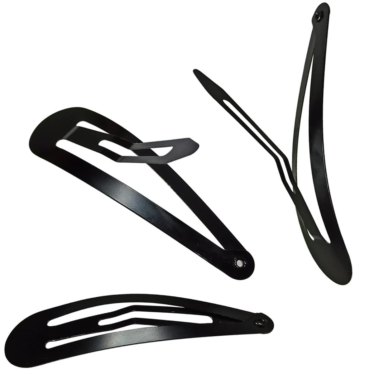 30 Pcs Snap Hair Clips - 3.1 Inch Big Size Barrettes for Women, No Slip Metal Snap Hair Clips Large Hair Pins (Black) - görsel 9