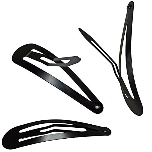 30 Pcs Snap Hair Clips - 3.1 Inch Big Size Barrettes for Women, No Slip Metal Snap Hair Clips Large Hair Pins (Black) - görsel 10