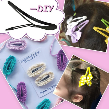 30 Pcs Snap Hair Clips - 3.1 Inch Big Size Barrettes for Women, No Slip Metal Snap Hair Clips Large Hair Pins (Black)