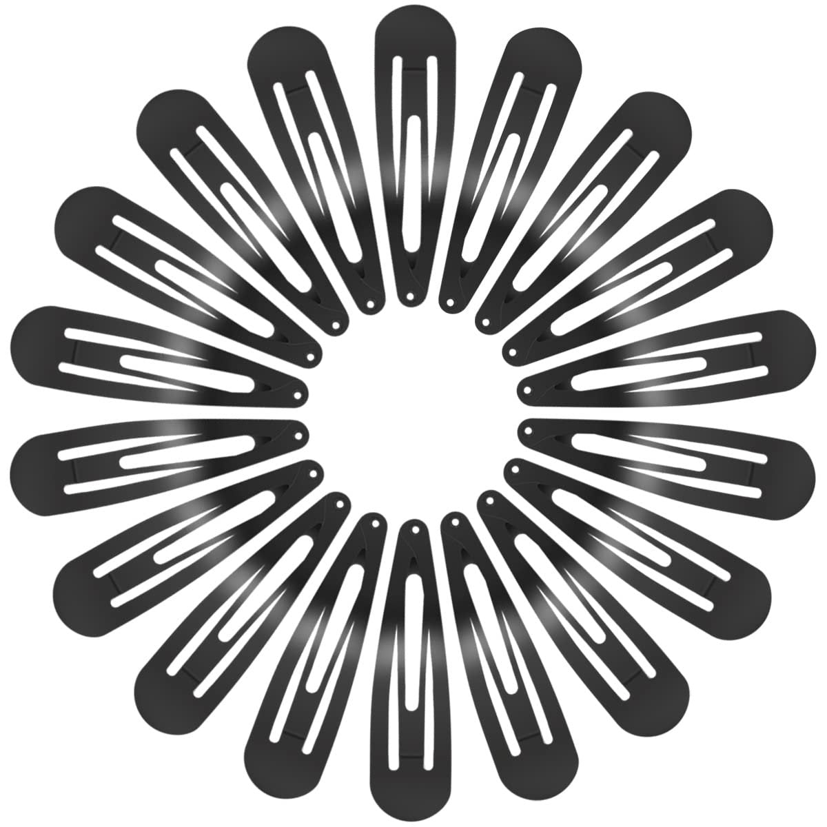 30 Pcs Snap Hair Clips - 3.1 Inch Big Size Barrettes for Women, No Slip Metal Snap Hair Clips Large Hair Pins (Black) - görsel 5