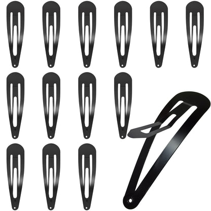 30 Pcs Snap Hair Clips - 3.1 Inch Big Size Barrettes for Women, No Slip Metal Snap Hair Clips Large Hair Pins (Black)