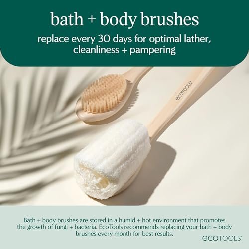 EcoTools Buff + Polish Bath Brush – Long Handle Exfoliating Shower Brush for Back, Eco-Friendly, Vegan, Cruelty-Free - görsel 12
