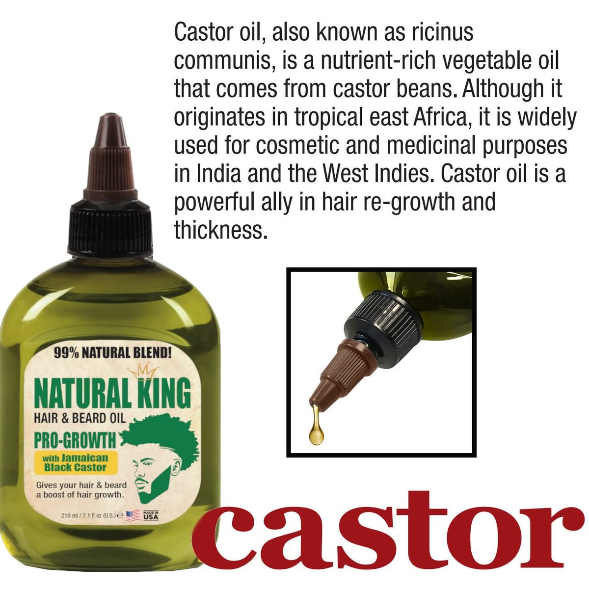 SFC Natural King Pro-Growth Hair & Beard Oil with Jamaican Black Castor Oil, 7.1 oz - görsel 6