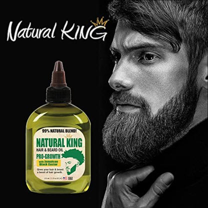 SFC Natural King Pro-Growth Hair & Beard Oil with Jamaican Black Castor Oil, 7.1 oz
