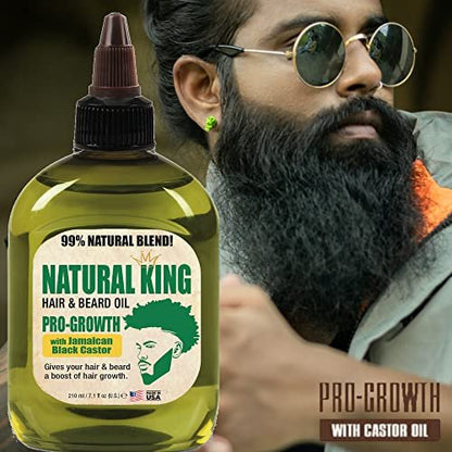 SFC Natural King Pro-Growth Hair & Beard Oil with Jamaican Black Castor Oil, 7.1 oz