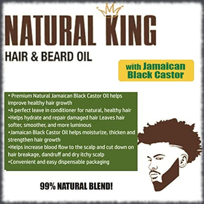 SFC Natural King Pro-Growth Hair & Beard Oil with Jamaican Black Castor Oil, 7.1 oz
