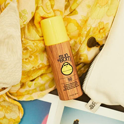 Sun Bum Original SPF 50 Roll-On Sunscreen Body Lotion - Broad Spectrum Moisturizing Sunscreen with Vitamin E - Hawaii 104 Act Compliant (Made without Octinoxate & Oxybenzone) - Travel Size - 3 oz