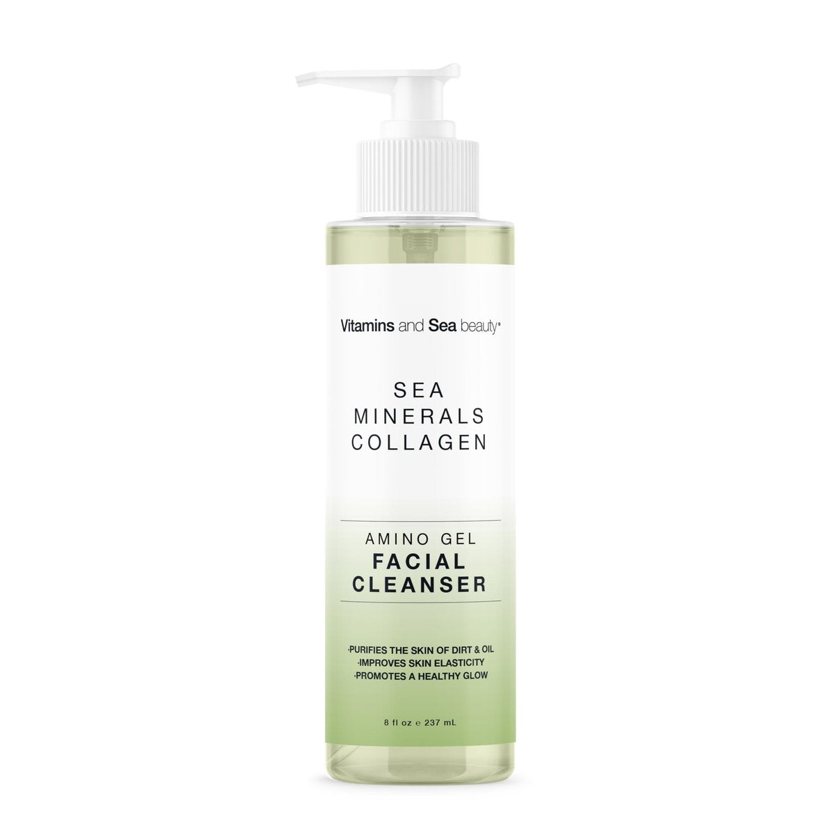 Amino Gel Facial Cleanser with Sea Minerals & Collagen – Radiance, Oil Control, and Elasticity – Vegan, Paraben-Free, 8 fl oz Avelisse
