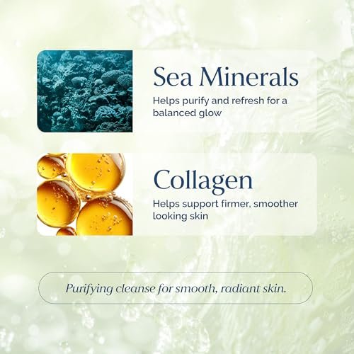 Amino Gel Facial Cleanser with Sea Minerals & Collagen – Radiance, Oil Control, and Elasticity – Vegan, Paraben-Free, 8 fl oz Avelisse