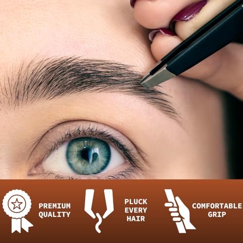 NARZ 4-Piece Professional Stainless Steel Tweezers Set for Women & Men – Precision Eyebrow & Ingrown Hair Tweezers (Black) - görsel 8