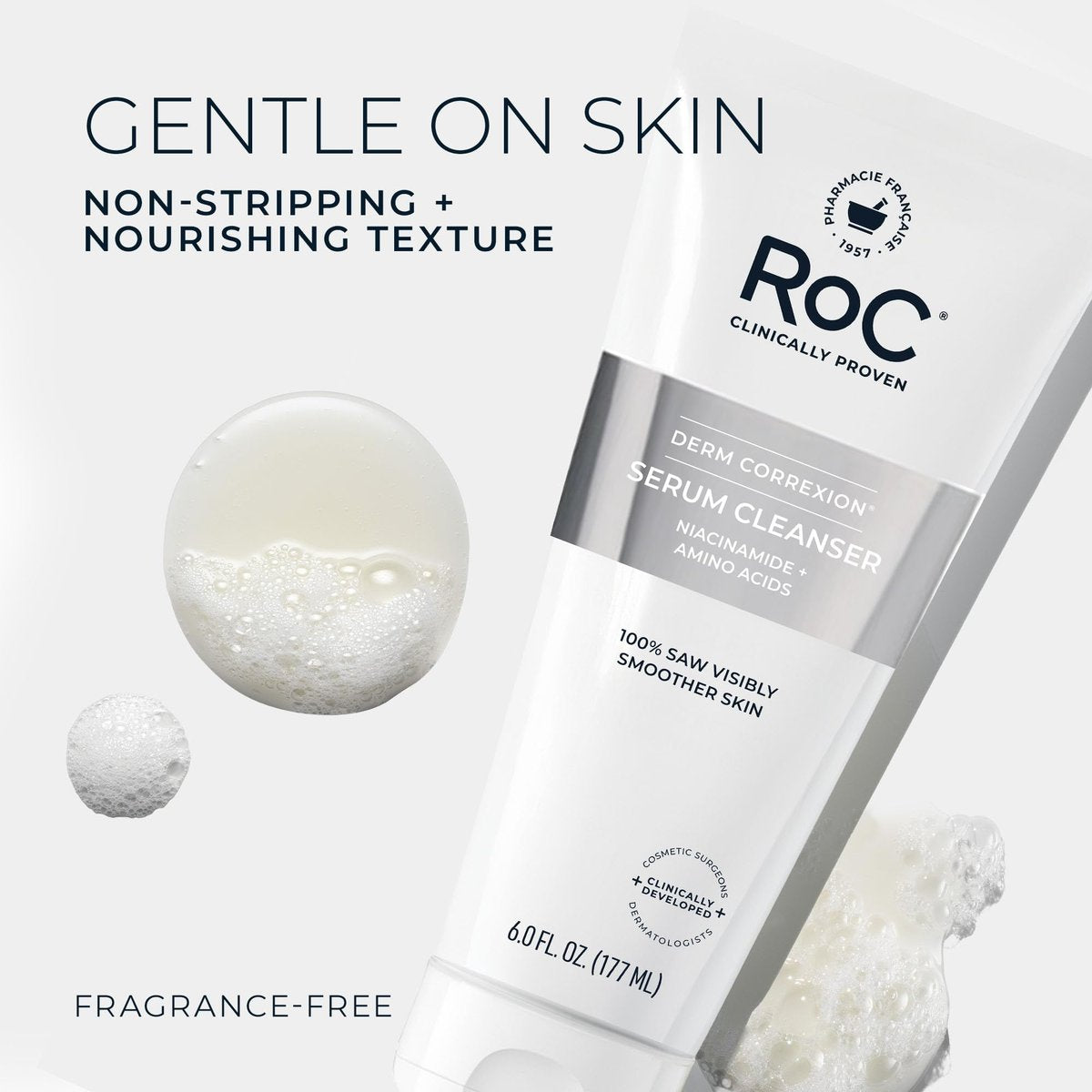 RoC Retinol Correxion Deep Wrinkle Serum Facial Cleanser with Niacinamide for Anti-Aging & Fine Lines, Makeup Remover, Ophthalmologist Tested Skin Care, 6 oz - görsel 13
