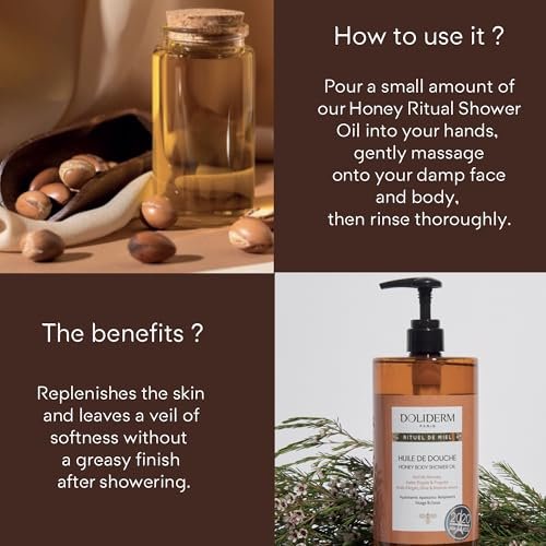 Doliderm Paris Rituel de Miel Honey Shower Oil - 33.8 Fl Oz Moisturizing Body Wash Avelisse