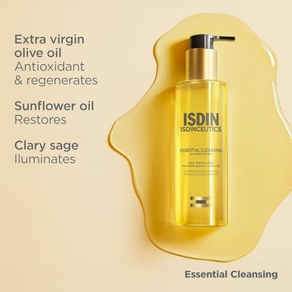 ISDIN Isdinceutics Essential Cleansing Oil - Facial Cleanser for Radiant Skin, 6.76 Fl Oz Avelisse