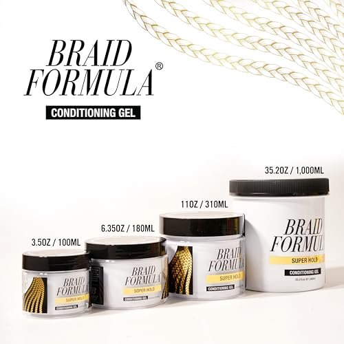 EBIN NEW YORK Braid Formula Conditioning Gel, Super Hold, 11 Oz - No Residue, No Flaking, Strong Hold, High Shine, Smoothing with Clean, No Build-up Avelisse