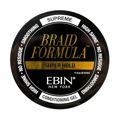 EBIN NEW YORK Braid Formula Conditioning Gel, Super Hold, 11 Oz - No Residue, No Flaking, Strong Hold, High Shine, Smoothing with Clean, No Build-up Avelisse