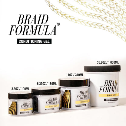 EBIN NEW YORK Braid Formula Conditioning Gel, Super Hold, 11 Oz - No Residue, No Flaking, Strong Hold, High Shine, Smoothing with Clean, No Build-up Avelisse