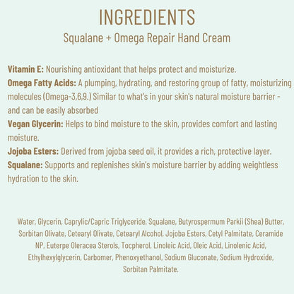 Biossance Squalane + Omega Repair Hand Cream – Deeply Moisturizing & Protective Hand Cream with Squalane, Omega-3,6,9, Vitamin E – 2.5 oz Avelisse