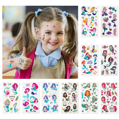 Habett 60 Sheets Temporary Tattoos for Kids – Mixed Styles Space Dinosaur Animals Sticker Set for Boys Girls Birthday Party Supplies