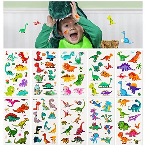 Habett 60 Sheets Temporary Tattoos for Kids – Mixed Styles Space Dinosaur Animals Sticker Set for Boys Girls Birthday Party Supplies - görsel 8