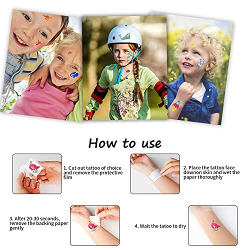 Habett 60 Sheets Temporary Tattoos for Kids – Mixed Styles Space Dinosaur Animals Sticker Set for Boys Girls Birthday Party Supplies - görsel 16
