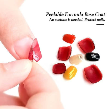 FZANEST Peel Off Base Coat for Gel Nail Polish - 15ml UV LED Light Peelable Base Nail Polish, Non-Toxic, Vegan, Cruelty-Free