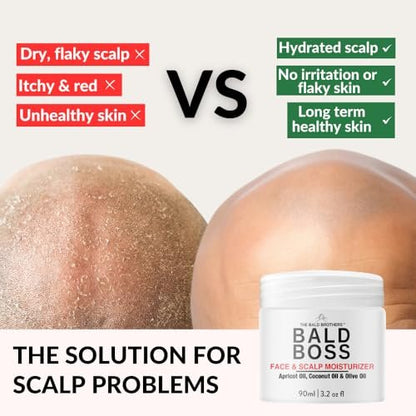 The Bald Brothers Daily Scalp Moisturizer for Men – Fragrance Free, Matte Finish, Vegan Face & Scalp Care